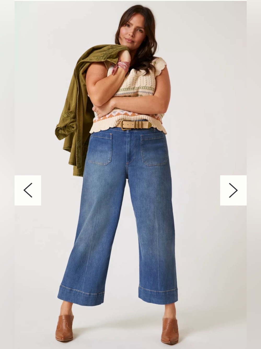Pilcro The Skipper Cropped Wide-Leg Jeans NWOT Size 20W $138